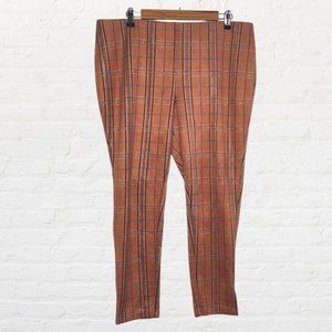 Zac & Rachel faux suede gold red black and camel plaid pants